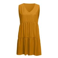 Vestido De Verano Para Mujer Estilo Casual Color Sólido Vestido Sin Mangas Cuello En V A-Line Largo Mini Polyester - details 39