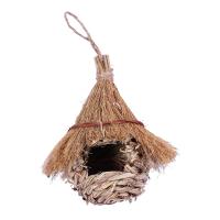 Casa De Pájaros Tejida a Mano Wren Finch Para Exteriores E Interiores Jaula De Pájaros De Hierba Hut Para Patios Y Jardines - details 5