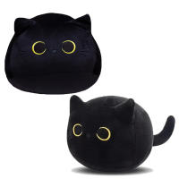 Gato De Peluche Negro Suave De 15cm/25cm Juguete Inflable Para Niños Decoración De Hogar Cojín De Descanso Creativo Regalo De Cumpleaños - details 0