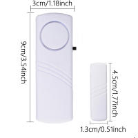 Alarma De Seguridad Para Puertas Y Ventanas Sin Cable 2pcs Detector Magnético De Sensor Para Sistema De Alarma Doméstico - details 2