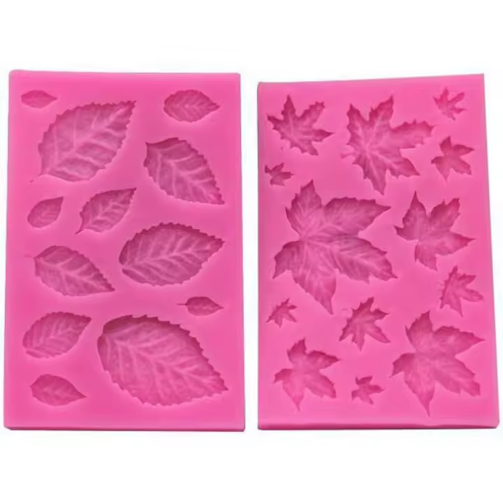 Hoja Moldes de Silicona, para Chocolate Fondant Torta Decoración, 2pcs - 1