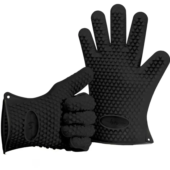 Guantes para Hornear, silicona, NUEVO: aún más resistentes al Calor, Guantes para Grill, agarraderas, Guantes para Horno Azul - 1