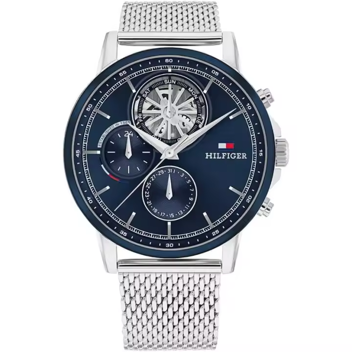 Tommy Hilfiger Reloj Analógico de Cuarzo Multifunción para Hombre con Correa en Acero Inoxidable o en Piel TH1710609 - 1