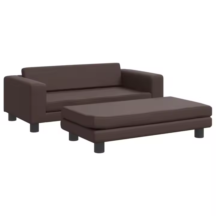 vidaXL Cama de perros con extensión cuero sintético 100x50x30 cm Color Crema,  Gris,  Marrón y mas - 1