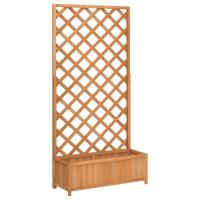 vidaXL Jardinera con enrejado de madera maciza de abeto Color Marrón,  Gris,  Negro y mas - details 0