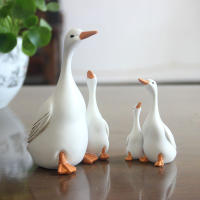 Estatua De Resina De Pato Perfecta Para Manualidades Patrón De Pato Madre Y Hijo Decoración Para Armario Sala De Estar Estilo Pastoral - details 1