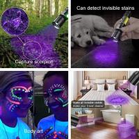 Linterna Recargable 3 En 1 UV 365nm Con Lentes De Zoom Impermeable Luz De Camping Con 7 Modos Luz LED Azul Morado Blanco Y Roja Con Clip De Bolsillo Y Magnete - details 2
