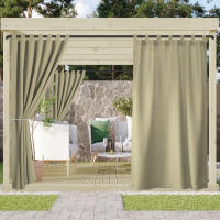 Cortina Exterior Impermeable Y Resistente Al Viento Para Terraza 1PC Cortina De Jardín Con Etiqueta Superior Para Protección Solar Y Privacidad - details 8