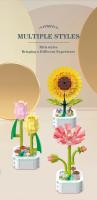 Juego De Bloques De Construcción De Bouquet De Flores Simulación ( Girasol Rosa Tulipán) Juguete Para Mujeres Decoración De Escritorio Romántica Regalos Para Niñas - details 7
