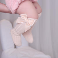 Calcetines De Pierna Alta Para Bebés Niñas Otoño Invierno Algodón Con Gran Lazo Calcetines Calientes Solids Para Niñas De 0 a 5 Años - details 0