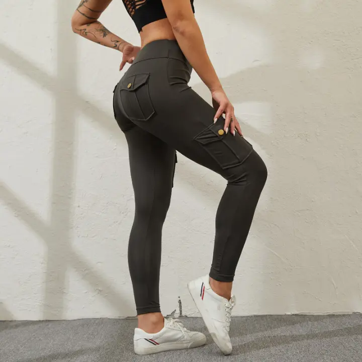 CHRLEISURE Pantalones De Yoga Sin Costuras Para Mujer Cintura Alta Levanta Glúteos Leggings Deporte Con Bolsillo Gimnasio Fitness Talla Elegante Trabajo - 1