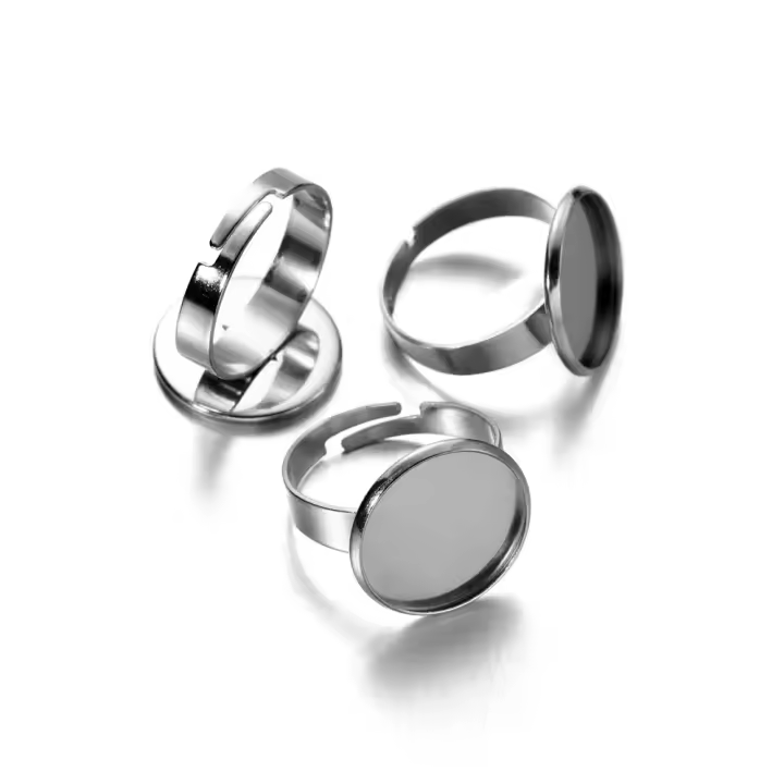 10pcs Base De Anillo De Acero Inoxidable Ajustable Para Cabochones De Vidrio 10/12/14/16/18/20/25mm Para Fabricación De Joyería DIY - 1