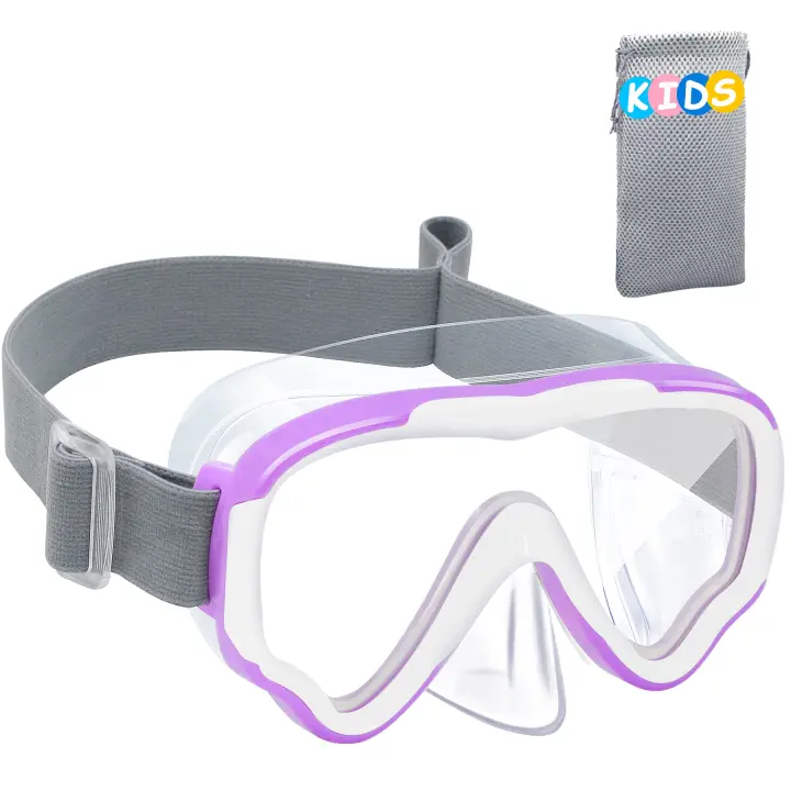 Gafas para niños con protector nasal, Máscara de Buceo, Correa de Tela - 1