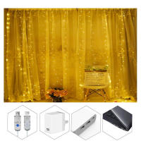 Cortina De LED 3x3m 300 Luces De Cadena USB Luz De Hadas Control Remoto Icicle Wire De Cobre Para Navidad Boda Jardín Ventana Exterior - details 3