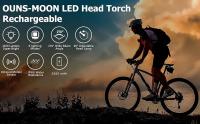 Linterna Frontal Recargable 1000 LM Super Brillante Con Sensor De Movimiento Y Iluminación De 270° Para Camping Y Trabajo En Sombreros - details 0