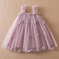Vestido De Princesa Para Bebé Niña Verano 2024 Con Mariposa 3D Vestido De Cumpleaños De Tul Para Niñas Crianza Ropa Infantil 1-5Años - details 3