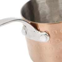 Olla pequeña para salsa de tres capas de acero inoxidable de Φ80 x 70 mm, sartén para sopa de color dorado rosa para utensilios de cocina a gas - details 3