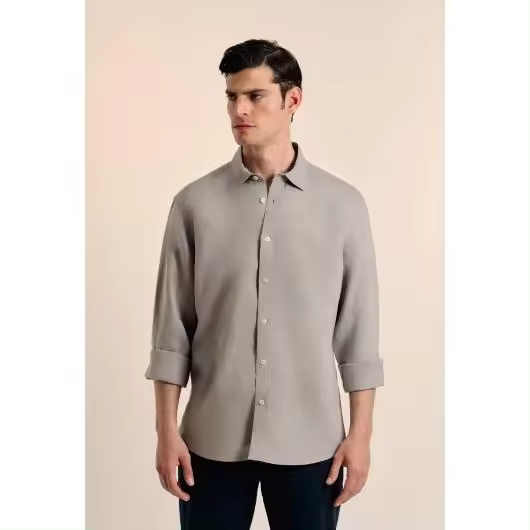 Camisa lino Valecuatro gris - 1