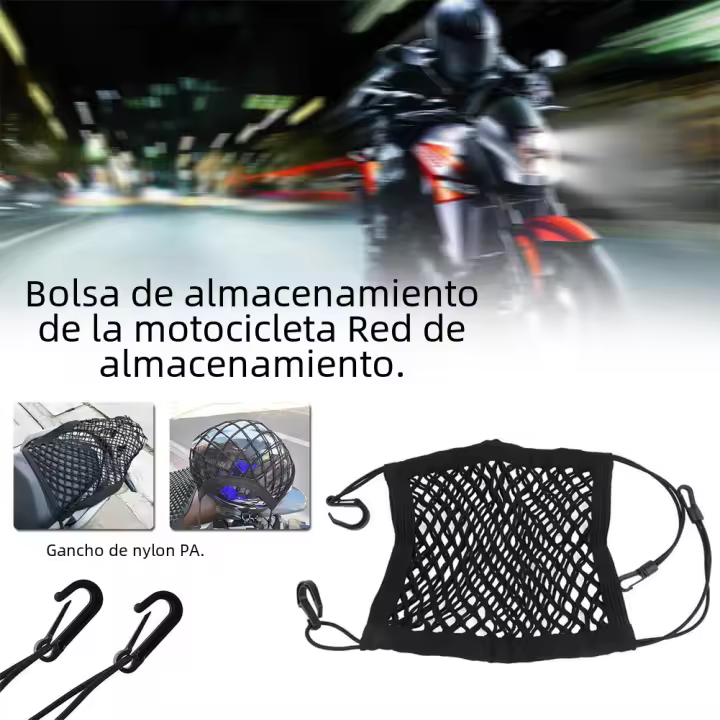 Red De Equipaje Para Motocicleta 1pcs Con Gancho Almacenamiento De Bolsa En Bicicleta Y Scooter Material De Malla De Nylon Tamaño 23cm-30cm - 1