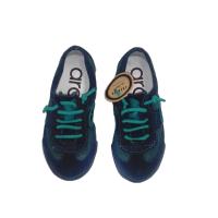 ARO_ ZAPATILLAS JOANETA NET EN PIEL SERRAJE AZUL Y VERDE LAGOON, CON VELCRO Y CORDONES ELASTICOS - details 1