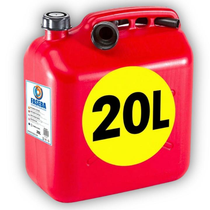Bidon Garrafa Gasolina 5 L - 10 L o 20 L -  Homologado - Con Embudo de Boquilla Flexible para evitar derrames - Con Visor de Nivel para facilitar la visibilidad - Con Homologación Oficial - De Plástico HDPE Duradero - Garrafa Gasolina