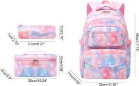 Goldwheat Mochila Escolar Secundaria Mochila con Luz Pull Impermeable con Estampados de Estrellas y Bolsa PARA EL Almorzo - details 0