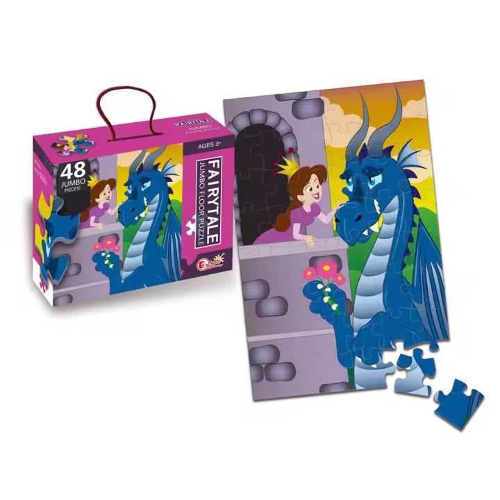 PUZLE DE 48 PIEZAS: PRINCESA Y DRAGON - 1