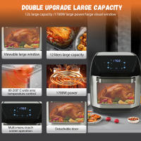 Freidora sin Aceite 12L Air fryer Multifunción Inteligente con Horno Eléctrico, Acero Inoxidable 1700W - Certificación Europea, Ideal para Hogar y Cocina Familiar - details 6
