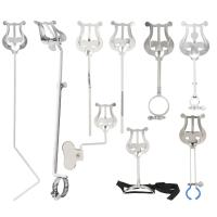 Soporte De Música Portátil Para Clarinete Trompeta Flauta Saxofón Y Otros Instrumentos De Viento Accesorio Para Principiantes Color Plata Material Metálico - details 0