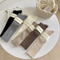Calcetines Altos De Oveja Para Mujer Estilo Universidad Otoño Invierno Color Sólido Casual Cálido De Lana Y Cashmere Paquete De 2 Pares - details 14