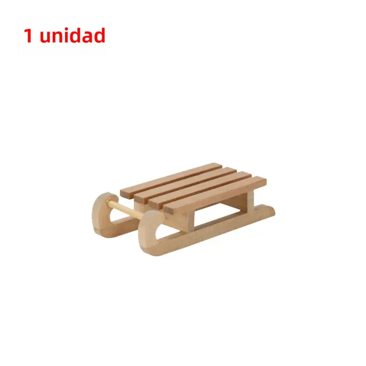 Mini Esquife De Nieve De Madera Simulación No Tóxica 1/12 Accesorios Para Casa De Muñecas Decoración Navideña Para El Hogar Artículos De Manualidades Para La Mesa - 1