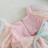 Vestido De Verano Para Bebé Con Pétalos Y Lazo En Malla Colorida Traje De Baño Para Niñas Con Mangas Cortas Estilo Cute - details 10