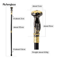 Bastón De Moda Dorado Y Negro Con Flor De Mano Elegante Decorativo Para Fiesta Cabeza De Cruz De 93cm Con Suela De Goma - details 2
