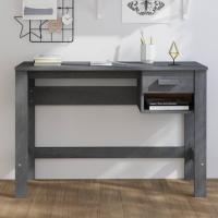 vidaXL Escritorio HAMAR madera maciza de pino 110x40x75 cm en color Gris claro/Gris oscuro | estructura resistente ideal para salón dormitorio o estudio - details 1