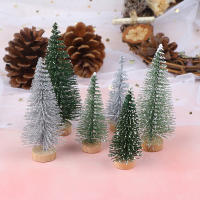 3 Piezas Árbol De Navidad Mini Pino Con Base De Madera Decoración De Mesa Para El Hogar Miniaturas S/L (7/9cm ) Estilo Pastoral - details 2