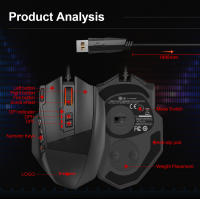 Ratón De Juego RGB E-YOOSO X-39 Con Cable USB 16400 DPI PAW3327 19 Botones Programables Sensor Óptico Para PC Y Laptop - details 8