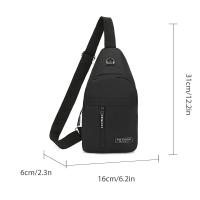 Bolso Cruzado De Tela Oxford Para Hombres Nueva Moda Bolsa De Pecho Portátil Y Estilosa Bolsa De Hombro Casual - details 1