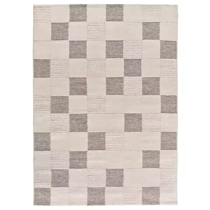 ATTICGO Alfombra de Interior de Estilo Geométrico con relieve en Crema - VERONA 2259 | 80X150, 120X170, 160X230 cm - 1