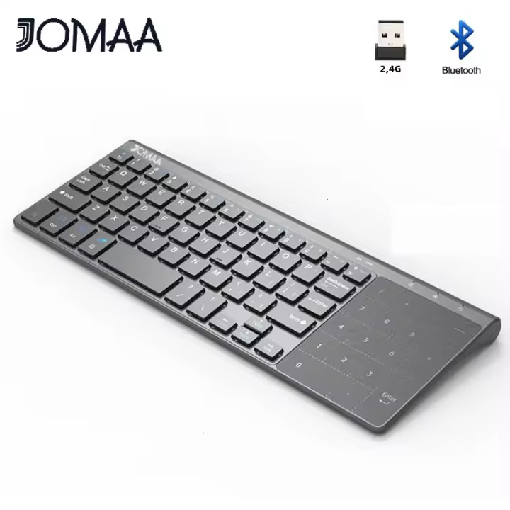 Teclado Inalámbrico Mini 2.4G + Bluetooth Con Touchpad Numérico Para Notebook PC Smart TV 59 Teclas Teclado Inalámbrico Portátil - 1