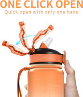 Botella De Agua Deportiva Motivacional 750ml/1000ml Chorro Fuera De Leche Resistente Al Desbordamiento Para Ciclismo Senderismo Viajes Al Aire Libre - details 5