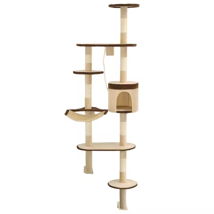 Rascador de gato de papel postes de isal 194 cm beige Y marrón - 1