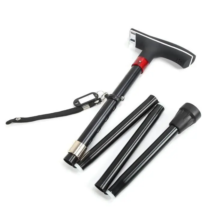 Bastón Akozon ajustable y plegable para personas Mayores, Bastón para caminar de pie con Alarma de Luz - 1