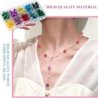 Kit de Cuentas para Bisutería – 200 Cuentas de Cristal, Hilo de Nylon y Separadores Dorados con Strass | Ideal para Pulseras, Collares y Manualidades - details 3