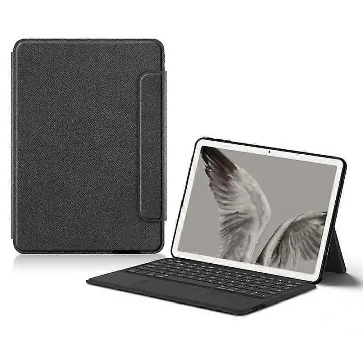 Para Google pixel Tablets Funda de cuero + teclado Bluetooth TouchPad - 1