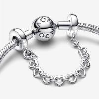 Pandora Moments Cadena de seuridad y clips en Plata de Lei, Comes con el embalaje de Caja de Giunte original. - details 0
