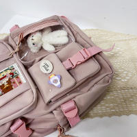 Mochila De Nylon Impermeable Para Mujer Con Múltiples Bolsillos Kawaii Para Estudiantes Con Capacidad Para Laptop Y Libros - details 32