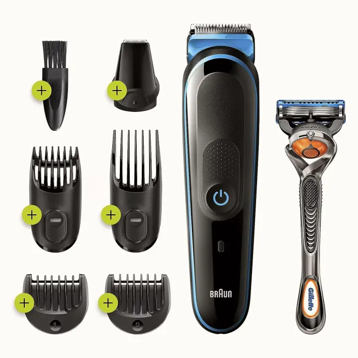 Braun BT3245 Máquina de Afeitar, Cortapelos Hombre para Cara y Pelo, Máquinilla Gillette, 7 en 1, 5 Accesorios 3000 - 1