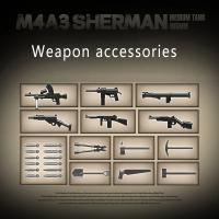Bloques De Construcción Militar Sherman M4A3 Tanque Medio UK Churchill KV-1 Panzer IV T-34 Juguetes Educativos Para Niños Regalos Para Adultos - details 3