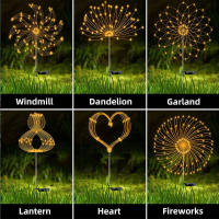 Luces De Fuego Solar LED Para Jardín Decoración De Aire Aéreo Impermeable Exterior Lámpara De Césped Dandelion Para Paisaje Jardín Decoración - details 4