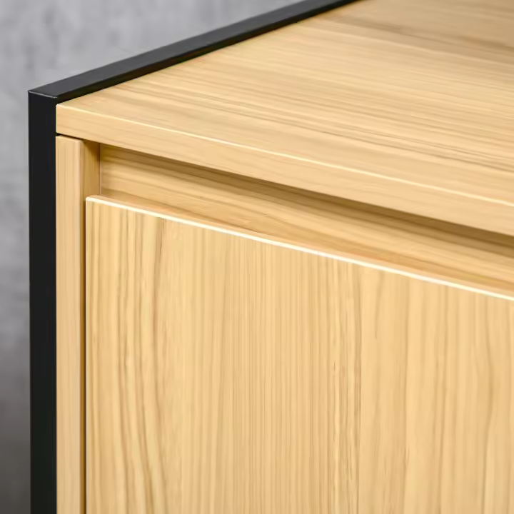 kleankin Mueble para Debajo del Lavabo Armario de Suelo para Baño de Madera con 2 Puertas y Estante Ajustable Interior Estilo Industrial Antivuelco 60x30x65,2 cm Roble - 1